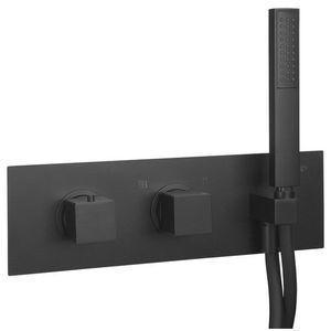 SAPHO - DIMY podomietková termostatická sprchová/vaňová batéria s ručnou sprchou, 2 výstupy, čierna mat DM493BL vyobraziť