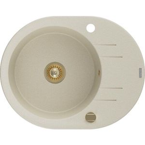 MEXEN/S MEXEN/S - Kevin granitový drez 1 s odkvapkávačom 586x458 mm, béžová, + zlatý sifón 6517581005-69-G vyobraziť