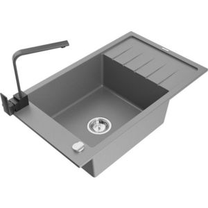 MEXEN/S MEXEN/S - Elias granitový drez 1-miska s odkvapkávačom vrátane batérie Rita, šedý 6511-71-670300-70 vyobraziť