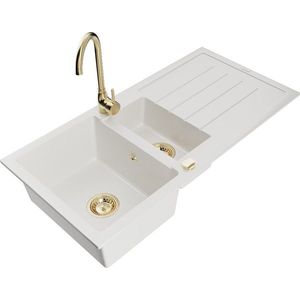 MEXEN/S MEXEN/S - Andres granitový drez s odkvapkávačom vrátane batérie Telma, biela 6515-20-670200-50 vyobraziť