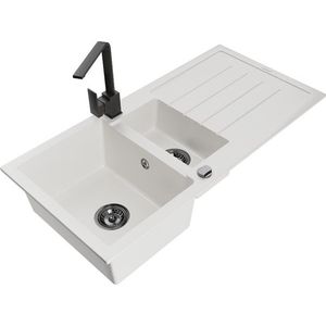 MEXEN/S MEXEN/S - Andres granitový drez s odkvapkávačom vrátane batérie Rita, biela 6515-20-670300-70 vyobraziť