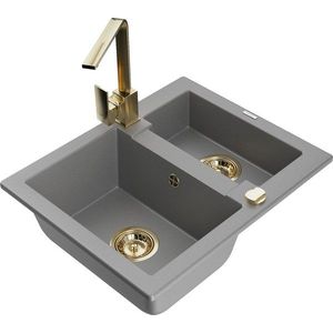 MEXEN/S MEXEN/S - Carlos granitový drez 1.5 vrátane batérie Rita, šedá 6518-71-670300-50 vyobraziť