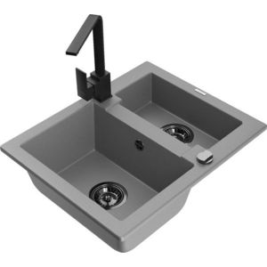 MEXEN/S MEXEN/S - Carlos granitový drez 1.5 vrátane batérie Rita, šedá 6518-71-670300-70-B vyobraziť