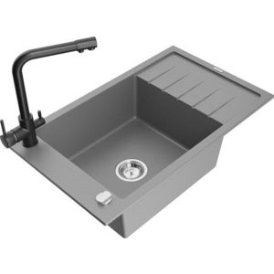 MEXEN/S MEXEN/S - Elias granitový drez 1-miska vrátane batérie Duero, šedý 6511-71-671600-70 vyobraziť