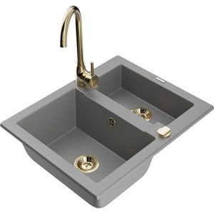 MEXEN/S MEXEN/S - Carlos granitový drez 1.5 vrátane batérie Telma, šedá 6518-71-670200-50 vyobraziť