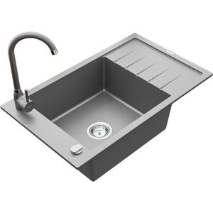 MEXEN/S MEXEN/S - Elias granitový drez 1 s odkvapkávačom vrátane batérie Telma, šedá 6511-71-670200-71 vyobraziť