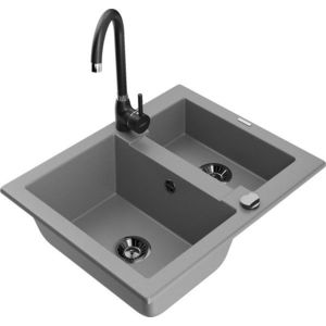 MEXEN/S MEXEN/S - Carlos granitový drez 1.5 vrátane batérie Telma, šedá 6518-71-670200-70-B vyobraziť