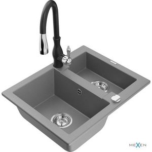MEXEN/S MEXEN/S - Carlos granitový drez 1.5 vrátane batérie Savita, šedá 6518-71-672601-70 vyobraziť