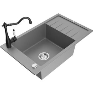 MEXEN/S MEXEN/S - Elias granitový drez 1-miska vrátane batérie Carla, šedá 6511-71-670700-70 vyobraziť