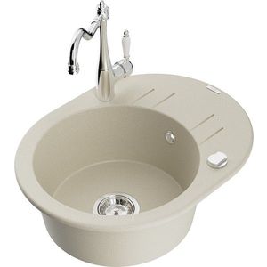 MEXEN/S MEXEN/S - Kevin granitový drez 1-miska s odkvapkávačom vrátane batérie Carla, béžová 6517-69-670700-00 vyobraziť