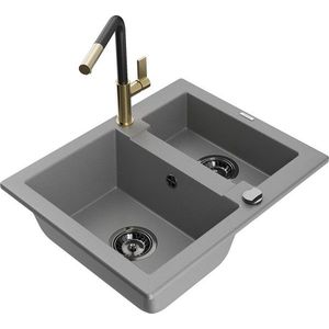 MEXEN/S MEXEN/S - Carlos granitový drez 1.5 vrátane batérie Flora, šedá 6518-71-670401-57-B vyobraziť