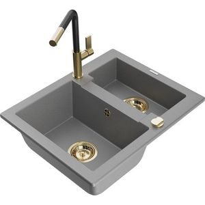 MEXEN/S MEXEN/S - Carlos granitový drez 1.5 vrátane batérie Flora, šedá 6518-71-670401-57-G vyobraziť