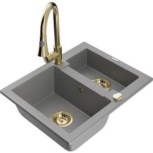 MEXEN/S MEXEN/S - Carlos granitový drez 1.5 vrátane batérie Elia, šedá 6518-71-670101-50 vyobraziť