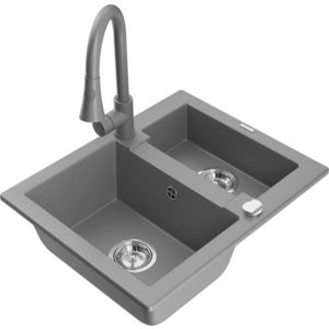 MEXEN/S MEXEN/S - Carlos granitový drez 1.5 vrátane batérie Elia, šedá 6518-71-670101-71 vyobraziť