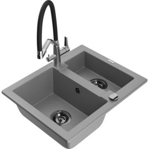MEXEN/S MEXEN/S - Carlos granitový drez 1.5 vrátane batérie Duo, šedá 6518-71-671701-07-B vyobraziť