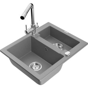 MEXEN/S MEXEN/S - Carlos granitový drez 1.5 vrátane batérie Duero, šedá 6518-71-671600-00 vyobraziť