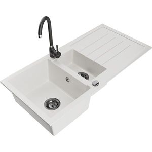 MEXEN/S MEXEN/S - Andres granitový drez s odkvapkávačom vrátane batérie Telma, biela 6515-20-670200-70 vyobraziť