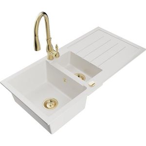 MEXEN/S MEXEN/S - Andres granitový drez s odkvapkávačom vrátane batérie Savita, biela 6515-20-672601-50 vyobraziť