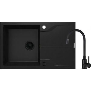 DEANTE DEANTE - Andante nero Granitový drez s batériou, 1miska s odkvapkávačom ZQNNN113 vyobraziť