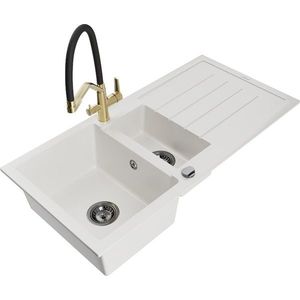 MEXEN/S MEXEN/S - Andres granitový drez s odkvapkávačom vrátane batérie Duo, biela 6515-20-671701-57-B vyobraziť