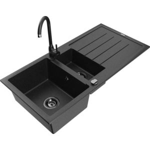 MEXEN/S MEXEN/S - Andres granitový drez s odkvapkávačom vrátane batérie Telma, čierna/strieborná 6515-73-670200-70-B vyobraziť
