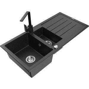 MEXEN/S MEXEN/S - Andres granitový drez s odkvapkávačom vrátane batérie Rita, čierna/strieborná metalík 6515-73-670300-70 vyobraziť