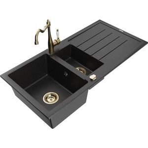 MEXEN/S MEXEN/S - Andres granitový drez s odkvapkávačom vrátane batérie Carla, čierna/strieborná 6515-73-670700-50 vyobraziť