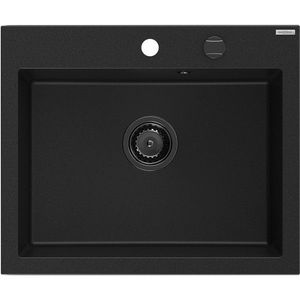 MEXEN/S MEXEN/S - Elix granitový drez 1-miska 600 x 500 mm, čierna, sifón čierna 6525601005-77-B vyobraziť