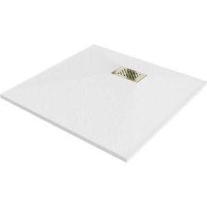 MEXEN/S - Hugo sprchová vanička SMC 80 x 80, biela, krytka zlatá 42108080-G vyobraziť