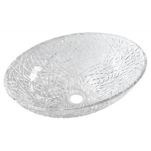 SAPHO - PURUS gravírované sklenené umývadlo na dosku, 50x36cm, číre sklo TY305CL vyobraziť