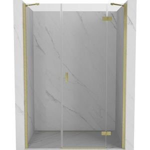 MEXEN/S - Mist-H sprchové dvere krídlové pravé 160, transparent, zlatá kartáčovaná 8A5-160-001-55-00-P vyobraziť