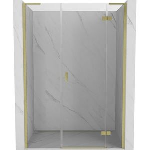 MEXEN/S - Mist-H L sprchové dvere krídlové pravé 130, transparent, zlatá kartáčovaná 8A5L-130-001-55-00-P vyobraziť