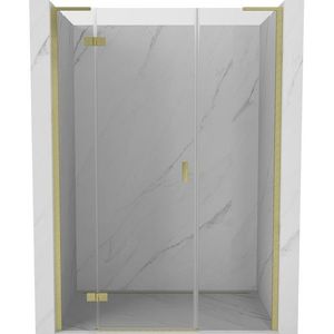 MEXEN/S - Mist-H L sprchové dvere krídlové ľavé 155, transparent, zlatá kartáčovaná 8A5L-155-001-55-00-L vyobraziť