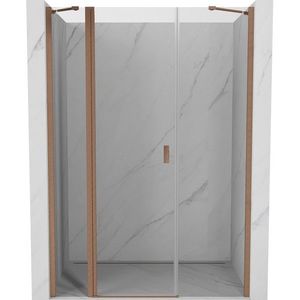 MEXEN/S - Mist sprchové dvere krídlové 155, transparent, meď kartáčovaná 8A4-155-001-65-00 vyobraziť