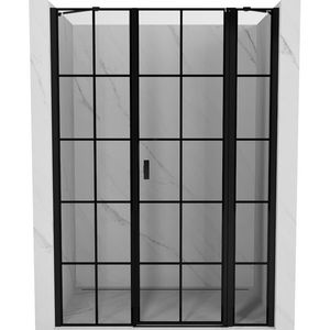 MEXEN/S - Mist sprchové dvere krídlové pravé 160, čierna dekor, čierna 8A4-160-001-70-77-P vyobraziť