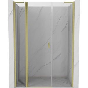 MEXEN/S - Mist L sprchové dvere krídlové 145, transparent, zlatá kartáčovaná 8A4L-145-001-55-00 vyobraziť