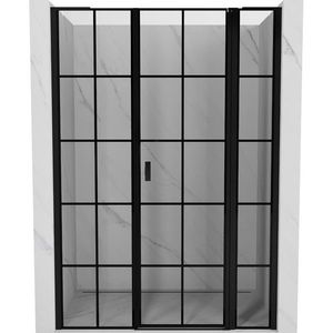 MEXEN/S - Mist L sprchové dvere krídlové pravé 150, čierna dekor, čierna 8A4L-150-001-70-77-P vyobraziť