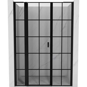 MEXEN/S - Mist L sprchové dvere krídlové ľavé 155, čierna dekor, čierna 8A4L-155-001-70-77-L vyobraziť