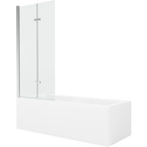 MEXEN/S - Cubik obdĺžniková vaňa 160 x 70 cm s panelom + vaňová zástena 80, transparent, chróm 550316070X9208020100 vyobraziť