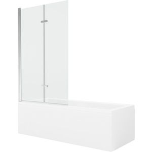 MEXEN/S - Cubik obdĺžniková vaňa 160 x 70 cm s panelom + vaňová zástena 100, transparent, chróm 550316070X9210020100 vyobraziť