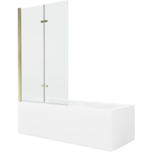 MEXEN/S - Cubik obdĺžniková vaňa 160 x 70 cm s panelom + vaňová zástena 100, transparent, zlatá 550316070X9210025000 vyobraziť