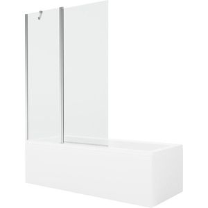 MEXEN/S - Cubik obdĺžniková vaňa 160 x 70 cm s panelom + vaňová zástena 120, transparent, chróm 550316070X9412110100 vyobraziť