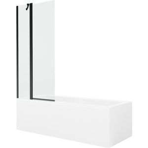 MEXEN/S - Cubik obdĺžniková vaňa 170 x 70 cm s panelom + vaňová zástena 80, transparent, čierna 550317070X9408117000 vyobraziť