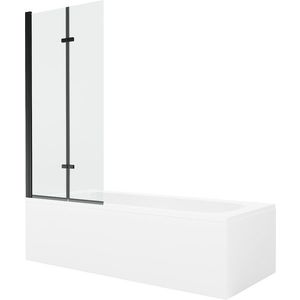 MEXEN/S - Vega obdĺžniková vaňa 180 x 80 cm s panelom + vaňová zástena 80, transparent, čierna 550118080X9208027000 vyobraziť