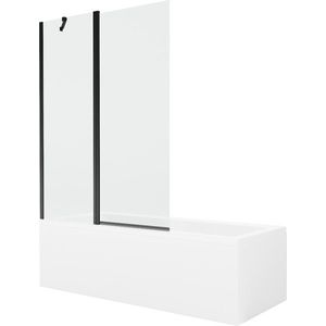 MEXEN/S - Cubik obdĺžniková vaňa 170 x 70 cm s panelom + vaňová zástena 120, transparent, čierna 550317070X9412117000 vyobraziť