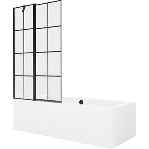 MEXEN/S - Cube obdĺžniková vaňa 180 x 80 cm s panelom + vaňová zástena 100, čierna vzor 550518080X9410117077 vyobraziť