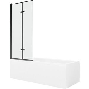 MEXEN/S - Cubik obdĺžniková vaňa 150 x 70 cm s panelom + vaňová zástena 80, čierna vzor 550315070X9208027070 vyobraziť