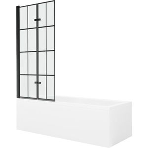 MEXEN/S - Cubik obdĺžniková vaňa 150 x 70 cm s panelom + vaňová zástena 80, čierna vzor 550315070X9208027077 vyobraziť