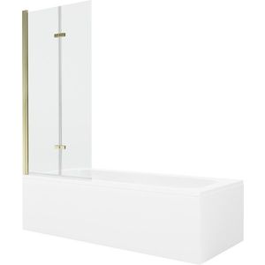 MEXEN/S - Vega obdĺžniková vaňa 160 x 70 cm s panelom + vaňová zástena 80, transparent, zlatá 550116070X9208025000 vyobraziť