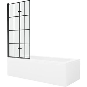 MEXEN/S - Vega obdĺžniková vaňa 160 x 70 cm s panelom + vaňová zástena 80, čierna vzor 550116070X9208027077 vyobraziť